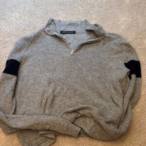 Brandy Melville Gray Zip-Up Sweater